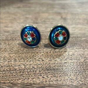 Colorful Floral Stud Earrings
